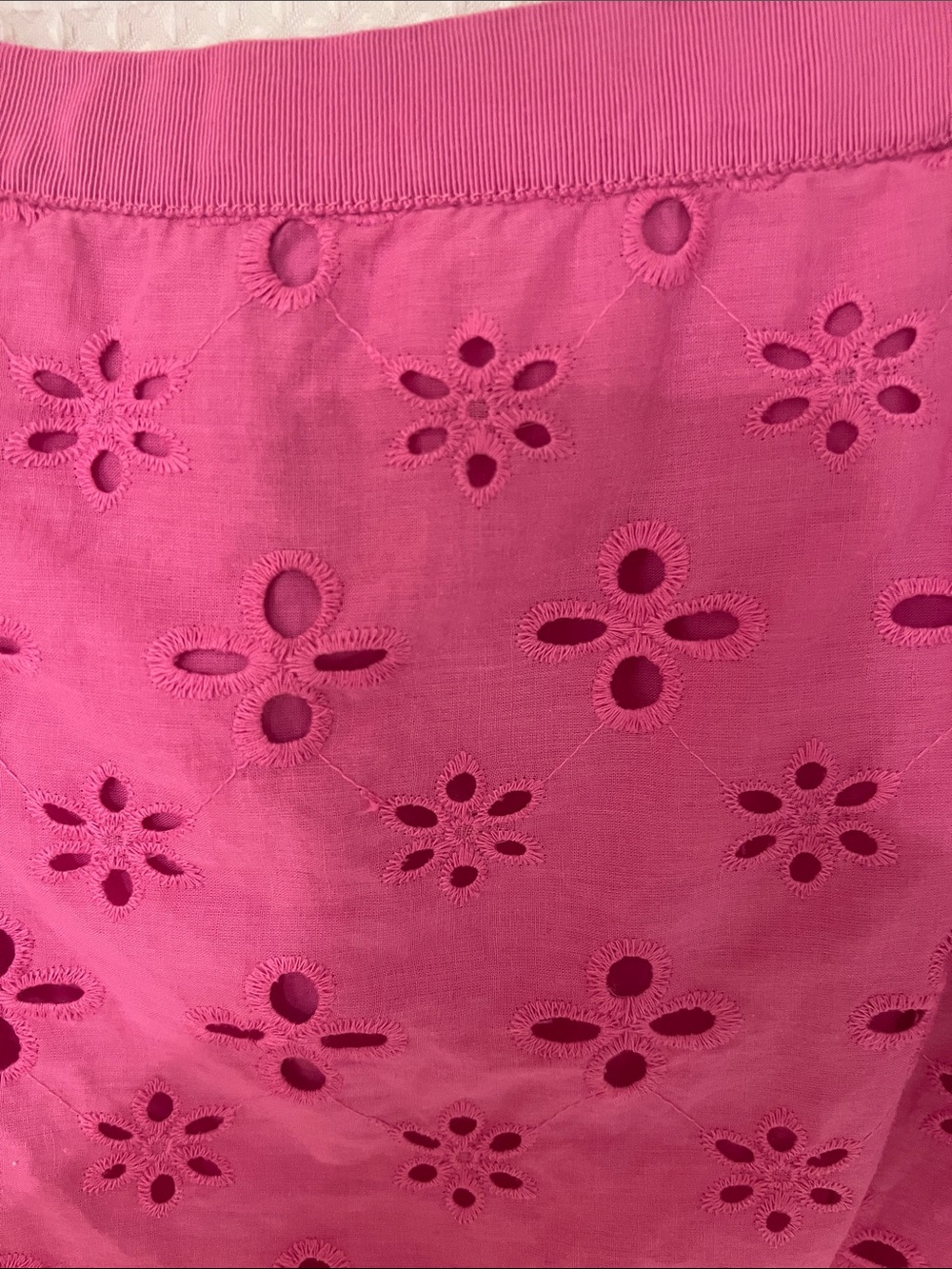 LOFT Eyelet A-Line Skirt - Hot Pink - Picture 5 of 10